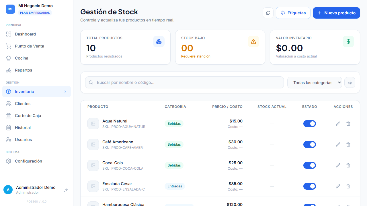 Control de inventario